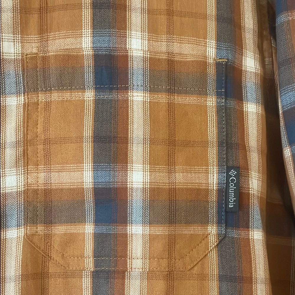 Columbia Orange and Gray Casual Button Down Shirt - Picture 4 of 10